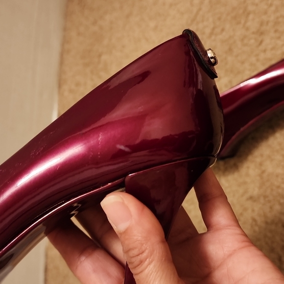 Stuart Weitzman Patent Leather Peep Toe Platform Heels - Picture 11 of 16